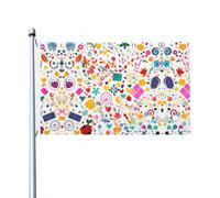 Drapeau de célébration en plein air imprimé « Happy Birthday » (91,4 x 152,4 cm) - Idéal pour le jardin, la cour et les décorations de vacances