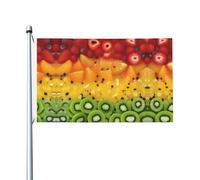Drapeau de célébration extérieur imprimé fruits frais (91,4 x 152,4 cm) - Idéal pour le jardin, la cour et les décorations de vacances