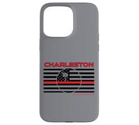 Drapeau de Charleston County en Caroline du Sud Pompier Fin Ligne Rouge Coque pour iPhone 15 Pro Max