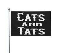 Drapeau de chats et de tatouages Drapeau de cour de bannière de décoration extérieure de 0,9 x 1,5 m avec œillets