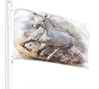 Drapeau de cheval 0,9 x 1,5 m Animal sauvage Courir Chevaux Vent Sable Doodle Drapeaux extérieurs Grand Bienvenue Yard Bannières Maison Jardin Cour Pelouse Décor