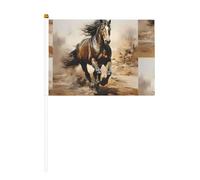 Drapeau de cheval de l'Ouest imprimé double face 14 x 20,8 cm, adapté pour les activités d'équipe encourageant