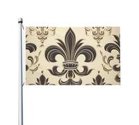 Drapeau de chevalier en fleur de lys et armoiries - 150 x 90 cm - Drapeaux d'extérieur avec œillets - Double face - Drapeau de jardin - Grande bannière - Drapeaux décoratifs pour la maison et la cour