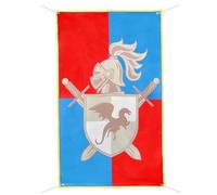 Drapeau de chevalier médiéval - Bannière château de chevalier - 150 x 90 cm - Décoration médiévale pour les fans du Moyen-Âge - Petit cadeau de bienvenue - Décoration de fête