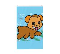 Drapeau de chien de dessin animé de course de 0,9 x 1,5 m. Imprimé double face, vertical, tissu 100 % polyester, couleurs vives et durables.