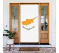 Drapeau de Chypre - Couverture de porte décorée - Bannière imprimée - Décoration murale festive pour décoration de fête