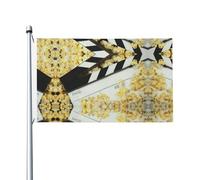 Drapeau de cinéma de vacances et pop-corn avec œillets pour décoration de terrasse, porche, pelouse, 90 x 152 cm
