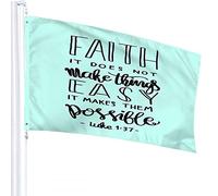Drapeau de citation de motivation 4x6 FT Faith ne rend pas les choses faciles, il les rend possibles Drapeaux d'extérieur de mot Grands bannières de cour de bienvenue Home Garden Yard Lawn Decor