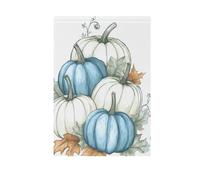 Drapeau de citrouilles bleues et blanches - Impression double face - Décorations extérieures pour extérieur, terrasse, pelouse, ferme, terres agricoles, 71 x 101 cm