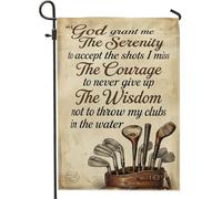 Drapeau de club de golf de jardin, vintage rustique avec texte en toile de jute non marron, double face, drapeaux extérieurs décoratifs pour extérieur, terrasse, pelouse, porche, balcon 30,5 x 45,7 cm