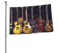 Drapeau de collection guitare 6 x 91 cm imprimé double face drapeaux de jardin drapeau de cour pour l'extérieur drapeaux de vacances bannière cadeau avec œillets toile de fond photo pour décoration
