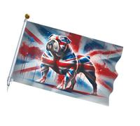 Drapeau de cour, 1,5 x 0,9 m, accessoire de scène toutes saisons | Drapeau Bulldog sur le thème du patriotisme pour pelouse, porche, maison, événement de groupe, patio, balcon, terrasse