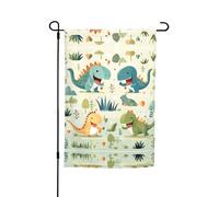 Drapeau de cour - 30,5 x 45,7 cm, joli petit bébé dinosaure imprimé drapeau décoratif de jardin, terrasse, balcon, jardin, pelouse