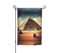 Drapeau de cour - 30,5 x 45,7 cm, Rêver des pyramides de Khufu imprimé drapeau décoratif de jardin, terrasse, balcon, jardin, pelouse