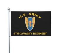 Drapeau De Cour 4E Régiment De Cavalerie Des États-Unis Bannières Éclatantes Imprimé Drapeau De Festival Pour Fêtes Plage Événement 90X150Cm