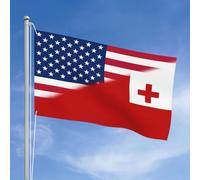 Drapeau De Cour Amérique Vintage Tonga Tongan Bannière Cour Double Face Éclatantes Drapeau Maison Pour Clubs Fêtes Événement 152X90Cm