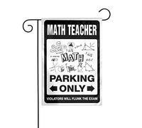 Drapeau de cour amusant pour enseignant de mathématiques Parking Only Drapeau de jardin pour extérieur Drapeau de jardin double face