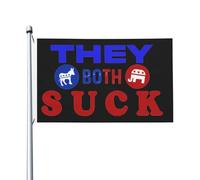 Drapeau De Cour Anti-Politique Ils Sont Tous Les Deux Nuls Décoration Bannière Double Face Avec Œillets Drapeau Maison Pour Intérieure Plage Fêtes 90X150Cm