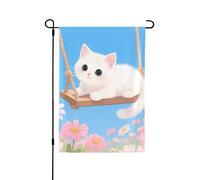 Drapeau de cour balançoire de chat imprimé double face pour décoration de fête 31,8 x 45,7 cm