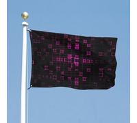 Drapeau de cour carré double face noir de 152,4 x 243,8 cm - Drapeau de bienvenue pour l'extérieur avec œillets en laiton - Grand drapeau d'extérieur pour cour, jardin, pelouse