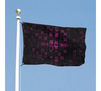 Drapeau de cour carré double face noir de 61 x 88,9 cm - Drapeau de bienvenue pour l'extérieur des vacances avec œillets en laiton - Grand drapeau d'extérieur pour cour, jardin, pelouse