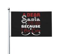 Drapeau De Cour Cher Père Noël, Je N'Avais Pas Besoin D'Être Sage Parce Que Je Suis Mignonne Bannière Suspendre Avec Œillets Drapeaux Pour Accessoires Ferme Toutes Les Saisons 90X150Cm