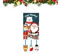 Drapeau de cour de Noël, bannière de vacances imperméable | Drapé de porte de Noël pour mur, fenêtre, cour, patio, intérieur, maison, porche, chambre à coucher, fête d'hiver