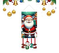 Drapeau De Cour De Noël, Jardin De Camping, Bannière De Noël, Tissu Suspendu Créatif Du Père | Décoration De Vacances Pour Intérieur Et Extérieur, Porte Murale, Patio, Porche, Chemin De Fê