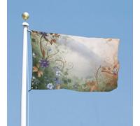 Drapeau de cour double face 119,4 x 177,8 cm - Drapeau de jardin en lierre - Drapeau de bienvenue pour l'extérieur - Avec œillets en laiton - Grand drapeau d'extérieur pour cour, jardin, pelouse