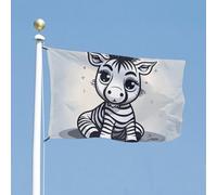 Drapeau de cour double face 119,4 x 177,8 cm - Drapeau de jardin zèbre amusant pour l'extérieur - Bannière de vacances avec œillets en laiton - Drapeau de maison pour printemps et été - Grand drapeau