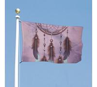 Drapeau de cour double face 152,4 x 243,8 cm - Attrape-rêves - Drapeau de bienvenue pour l'extérieur - Bannière de vacances avec œillets en laiton - Drapeau de maison pour printemps et été - Grand