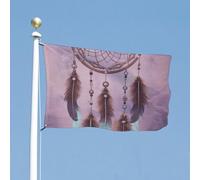 Drapeau de cour double face 61 x 88,9 cm - Attrape-rêves - Drapeau de bienvenue pour l'extérieur - Bannière de vacances avec œillets en laiton - Grand drapeau de maison pour printemps et été - Grand