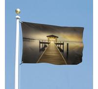 Drapeau de cour double face 61 x 88,9 cm Drapeau de jardin de mer Drapeau de bienvenue pour l'extérieur Bannière de vacances avec œillets en laiton Drapeau de maison Printemps Été Grand drapeau