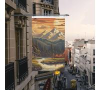 Drapeau de cour double face de 0,9 x 1,5 m pour extérieur/intérieur - Bannières de bienvenue pour jardin, maison, vacances, décoration de la maison