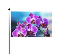Drapeau de cour double face de 0,9 x 1,5 m pour extérieur/intérieur, belle orchidée, bannière de bienvenue pour jardin, maison, vacances, décoration d'intérieur, drapeau de jardin