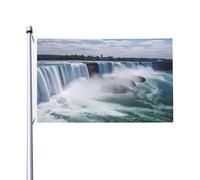 Drapeau de cour double face de 0,9 x 1,5 m pour extérieur/intérieur Breeze Flag Niagara Falls - Bannières de cour pour jardin, maison, vacances, décoration d'intérieur, drapeau de jardin