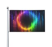 Drapeau de cour double face de 0,9 x 1,5 m pour extérieur/intérieur - Drapeau arc-en-ciel néon pour jardin, maison, vacances, décoration de la maison