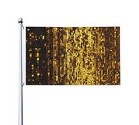 Drapeau de cour double face de 0,9 x 1,5 m pour extérieur/intérieur, drapeau brise, bannière dorée à paillettes scintillantes pour jardin, maison, vacances, décoration de la maison, drapeau de jardin