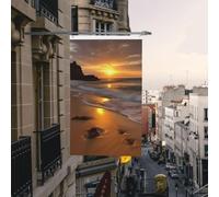 Drapeau de cour double face de 0,9 x 1,5 m pour extérieur/intérieur, drapeau brise, drapeau de bienvenue sur la plage, bannières de cour pour jardin, maison, vacances, décoration d'intérieur, drapeaux