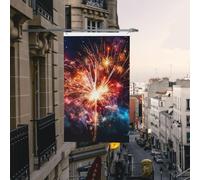 Drapeau de cour double face de 0,9 x 1,5 m pour extérieur/intérieur, drapeau brise, explosion, feu d'artifice, bannière de bienvenue pour jardin, maison, vacances, décoration d'intérieur, drapeaux de