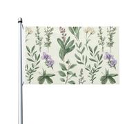 Drapeau de cour double face de 0,9 x 1,5 m pour extérieur/intérieur, drapeau brise, herbes, feuilles de sauge et branches, bannières de bienvenue pour jardin, maison, vacances, décoration d'intérieur