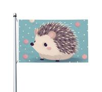 Drapeau de cour double face de 0,9 x 1,5 m pour extérieur/intérieur - Drapeau brise hérisson à pois - Bannières de bienvenue pour jardin, maison, vacances, décoration de la maison