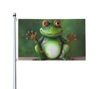 Drapeau de cour double face de 0,9 x 1,5 m pour extérieur/intérieur - Drapeau de bienvenue grenouille pour jardin, maison, vacances, décoration de la maison