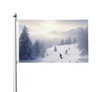 Drapeau de cour double face de 0,9 x 1,5 m pour extérieur/intérieur, drapeau de brise d'hiver, bannière de bienvenue pour jardin, maison, vacances, décoration d'intérieur, drapeau de jardin