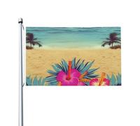 Drapeau de cour double face de 0,9 x 1,5 m pour extérieur/intérieur - Drapeau « Hello Hawaii Welcome » - Bannières de cour pour jardin, maison, vacances, décoration d'intérieur