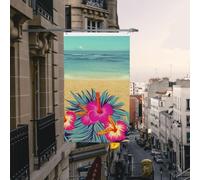 Drapeau de cour double face de 0,9 x 1,5 m pour extérieur/intérieur - Drapeau « Hello Hawaii Welcome » - Bannières de cour pour jardin, maison, vacances, décoration d'intérieur, drapeaux de jardin