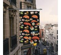Drapeau de cour double face de 0,9 x 1,5 m pour extérieur/intérieur - Drapeau japonais pour sushi - Bannières de bienvenue pour jardin, maison, vacances, décoration d'intérieur