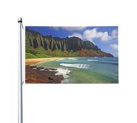 Drapeau de cour double face de 0,9 x 1,5 m pour extérieur/intérieur - Drapeau Kauai Hawaï - Bannières de bienvenue pour jardin, maison, vacances, décoration de la maison