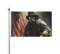Drapeau de cour double face de 0,9 x 1,5 m pour extérieur/intérieur, drapeau patriotique pompier, bannière de bienvenue pour jardin, maison, vacances, décoration d'intérieur, drapeau de jardin