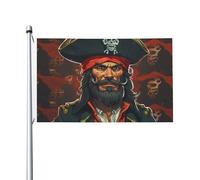 Drapeau de cour double face de 0,9 x 1,5 m pour extérieur/intérieur, drapeau pirate, capitaine de bienvenue, bannières de cour pour jardin, maison, vacances, décoration d'intérieur, drapeau de jardin